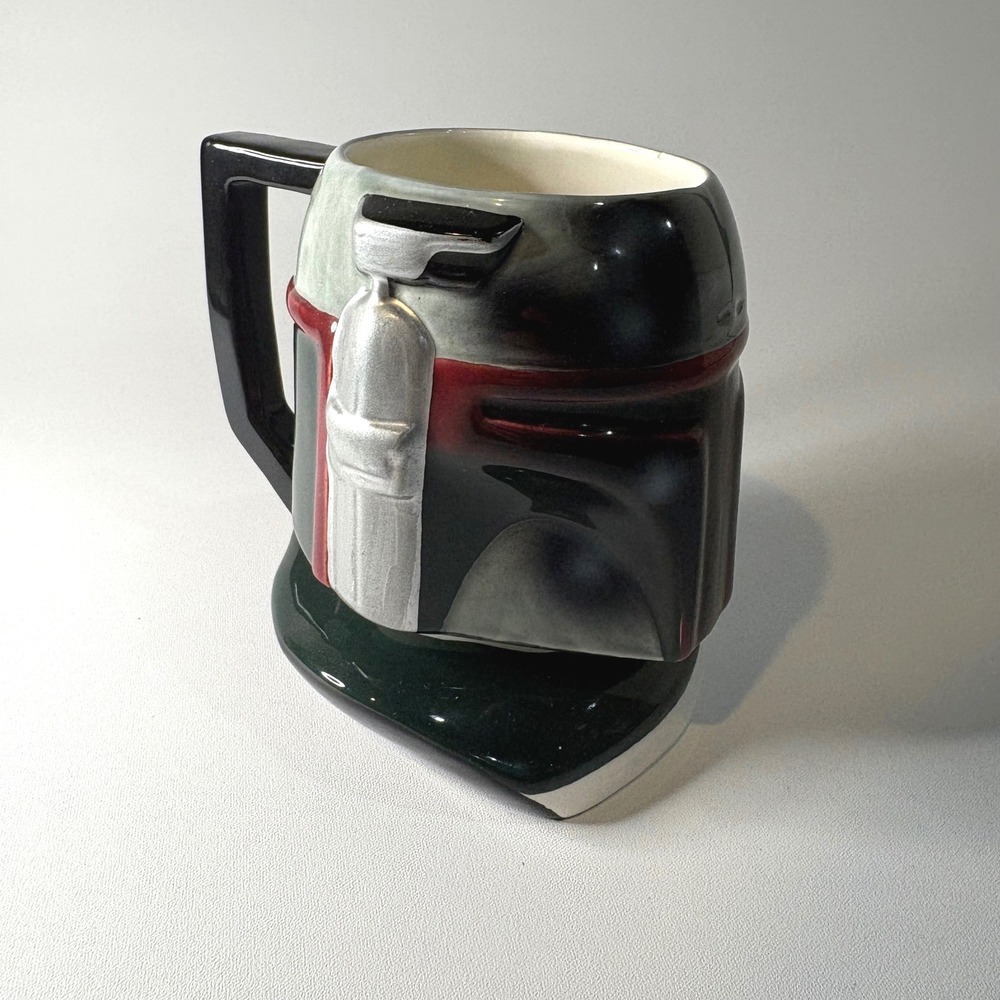 Vintage 1997 Star Wars Boba Fett Ceramic Helmet Mug Applause 46045 Collectible